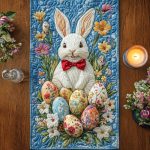 Bunny Blue Haven Quilted Table Runner