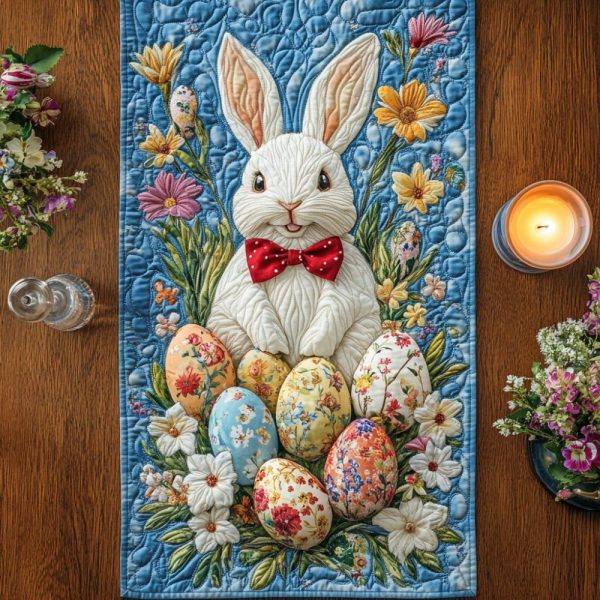 Bunny Blue Haven Quilted Table Runner