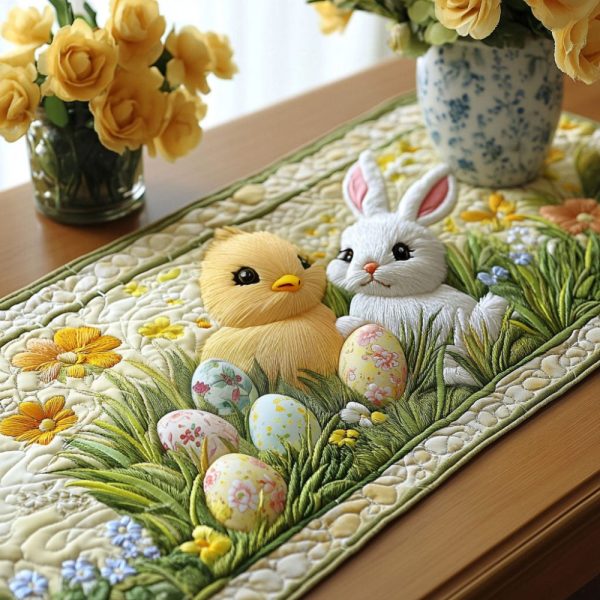 Bunny Meadow Quilted Table Runner