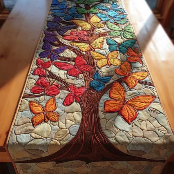 Butterfly Bloom Quilted Table Runner