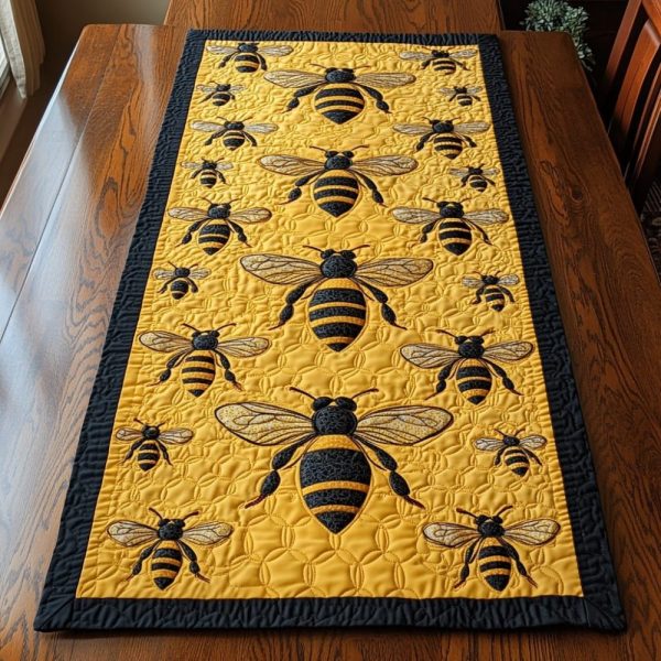 Buzzing Beauty Quilted Table Runner