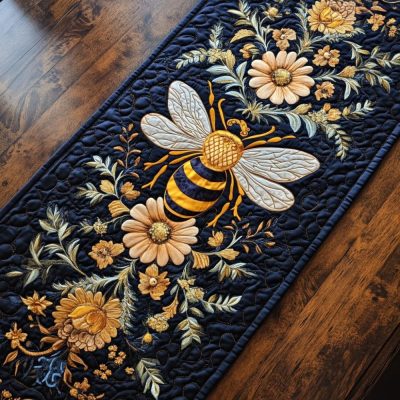 Buzzing Charm Quilted Table Runner