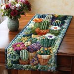 Cactus Bloom Quilted Table Runner