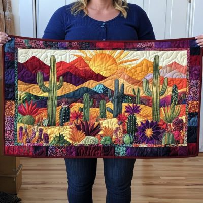 Cactus Delight Quilted Table Runner