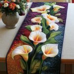 Calla Lily Rainbow Quilted Table Runner