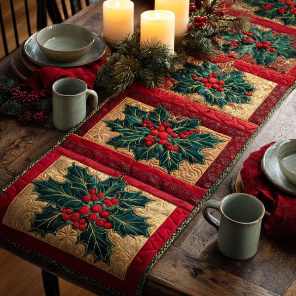 Candle Glow Quilted Table Runner