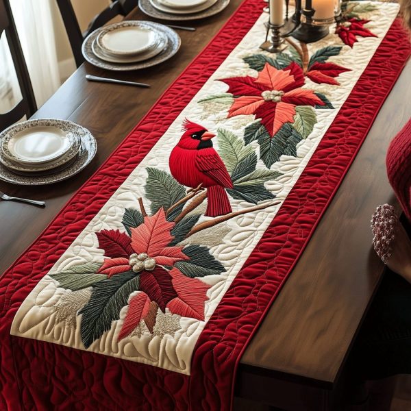 Cardinal Beauty Quilted Table Runner