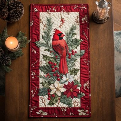 Cardinal Celebration Quilted Table Runner