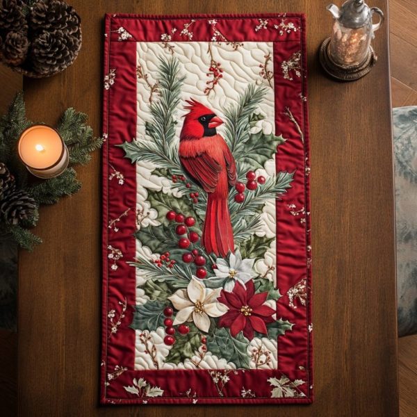 Cardinal Celebration Quilted Table Runner