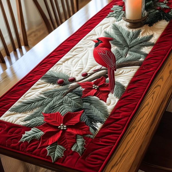 Cardinal Companions Quilted Table Runner