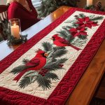 Cardinal Couple Quilted Table Runner