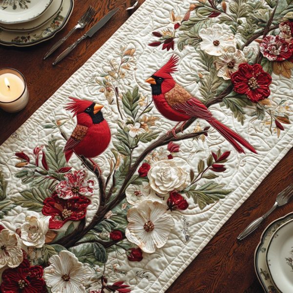 Cardinal Haven Quilted Table Runner