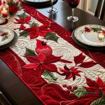 Cardinal Winter Garden Quilted Table Runner