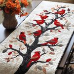 Cardinals Gathering Quilted Table Runner