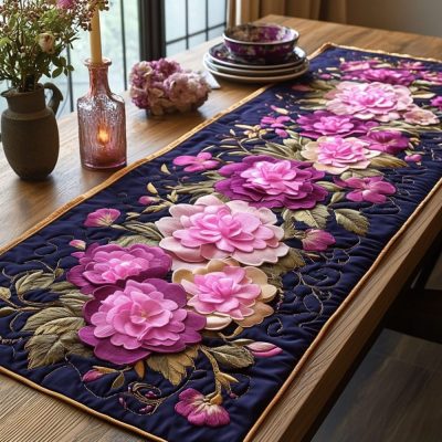 Carnation Glow Quilted Table Runner