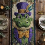 Carnival Gator Quilted Table Runner
