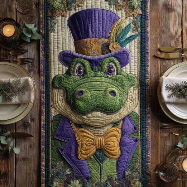 Carnival Gator Quilted Table Runner