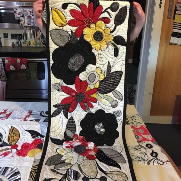 Cartoon Garden Quilted Table Runner