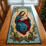 Celestial Mother And Child Quilted Table Runner