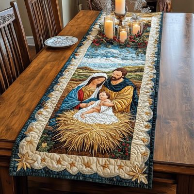Celestial Nativity Quilted Table Runner