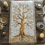 Celestial Tree Quilted Table Runner
