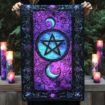Celestial Wicca Glow Quilted Table Runner