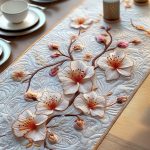 Cherry Blossom Whisper Quilted Table Runner