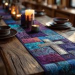 Christian Cross Shield Quilted Table Runner