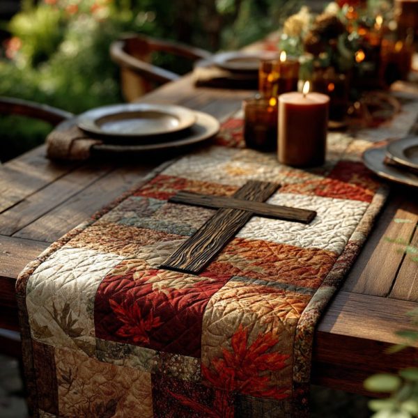 Christian Cross Spirit Quilted Table Runner