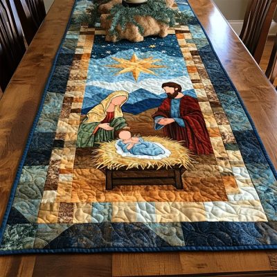 Christmas Blessing Quilted Table Runner