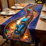 Holiday Train Quilted Table Runner