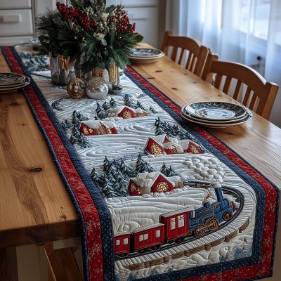 Christmas Rail Quilted Table Runner