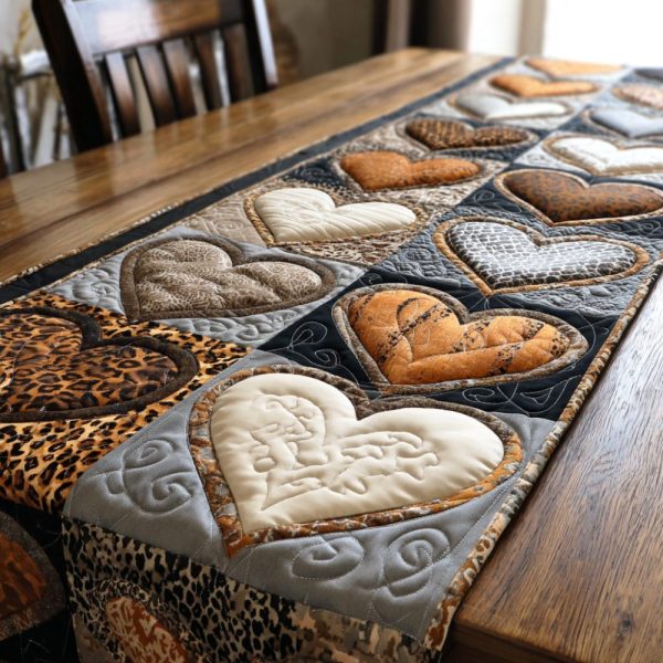 Classic Hearts Quilted Table Runner