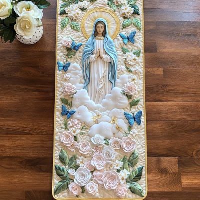 Clouds Of Mercy Quilted Table Runner