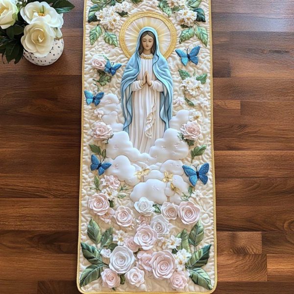 Clouds Of Mercy Quilted Table Runner