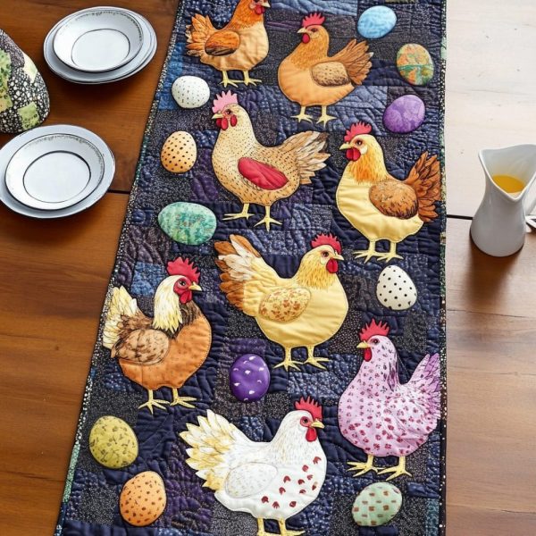 Clucking Charm Quilted Table Runner