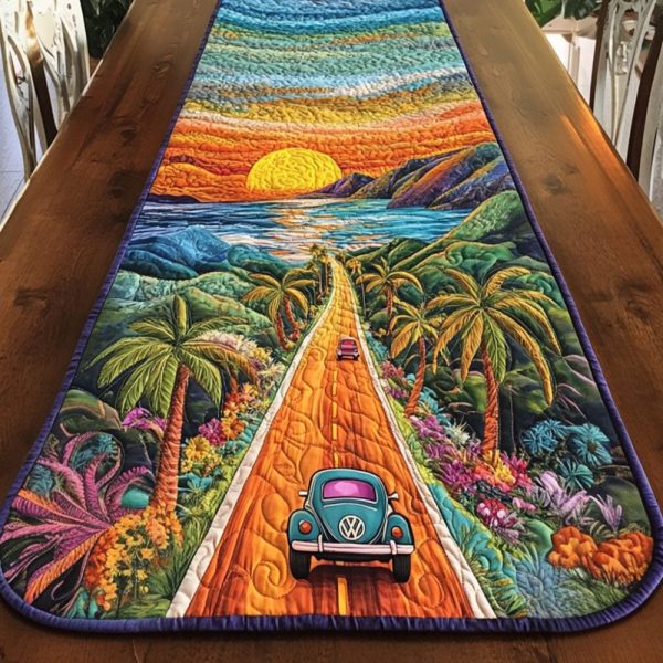 Coastal Drive Quilted Table Runner