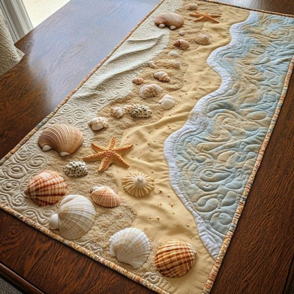 Coastal Serenity Quilted Table Runner