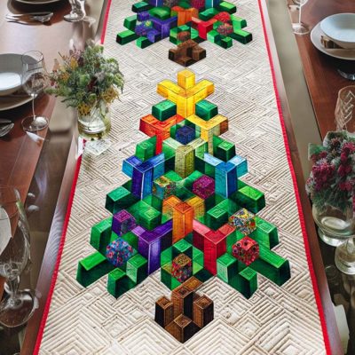 Color Blocks Quilted Table Runner