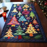 Colorful Christmas Quilted Table Runner