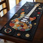 Guitar Melody Patchwork Quilted Table Runner
