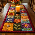 Colorful Blooms Quilted Table Runner