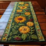 Colorful Sunflowers Quilted Table Runner