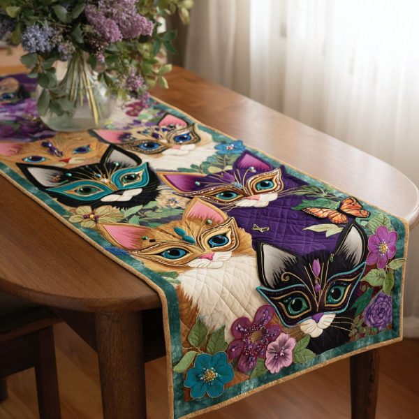 Confetti Cat Quilted Table Runner