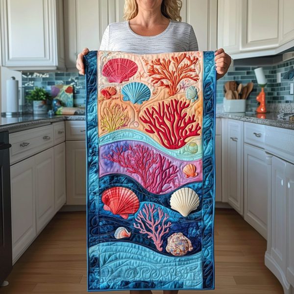 Coral Splash Quilted Table Runner