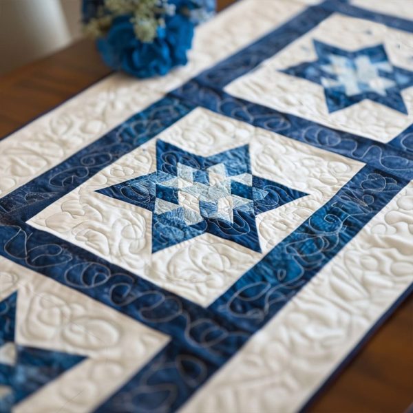 Cosmic Starry Flow Quilted Table Runner