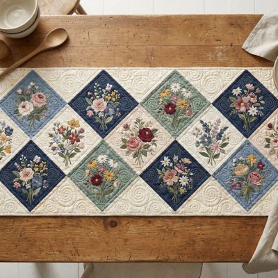 Cottage Bloom Quilted Table Runner