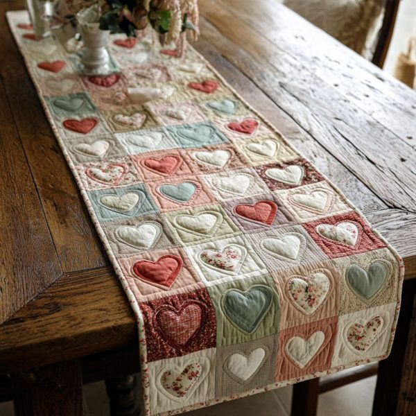 Cottage Heartpath Quilted Table Runner