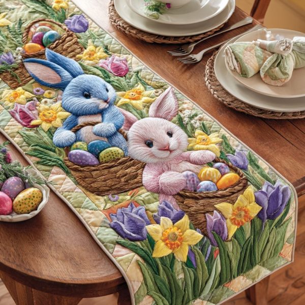 Country Bunny Quilted Table Runner