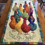 Country Cluckers Quilted Table Runner